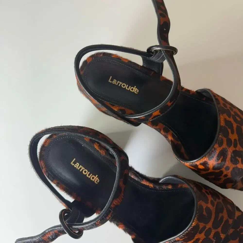 Larroude Miso Animal Print Platform Sandals 9.5